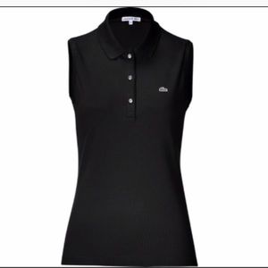 Lacoste black sleeveless polo